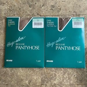 Lot of 2 -‎ Sears Hug-Alon Pantyhose, Color Soft Taupe & Lude Size: Tall